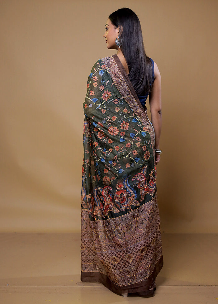 Grey Cotton Saree With Blouse Piece