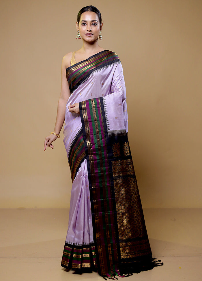 Pink Gadwal Pure Silk Saree Without Blouse Piece