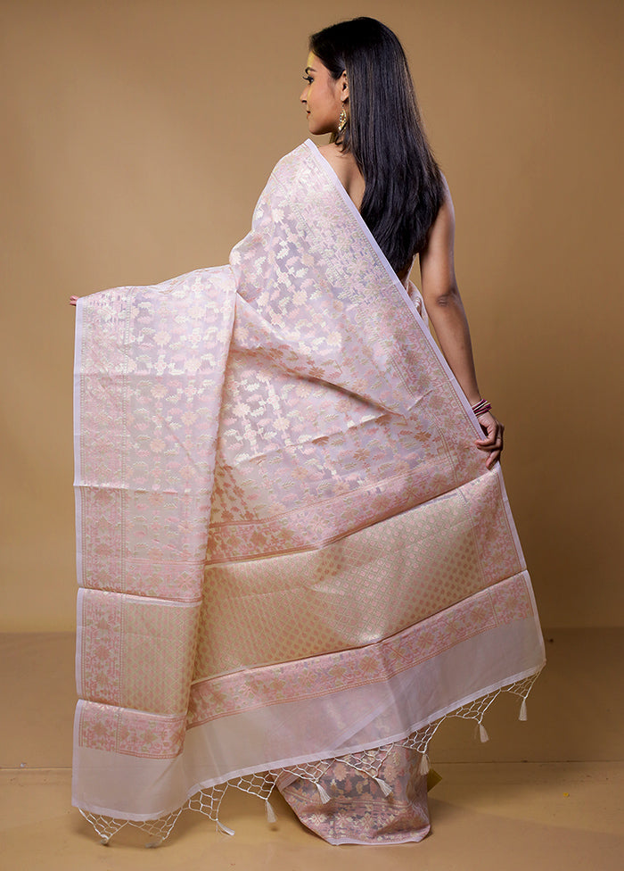 Pink Organza Saree With Blouse Piece