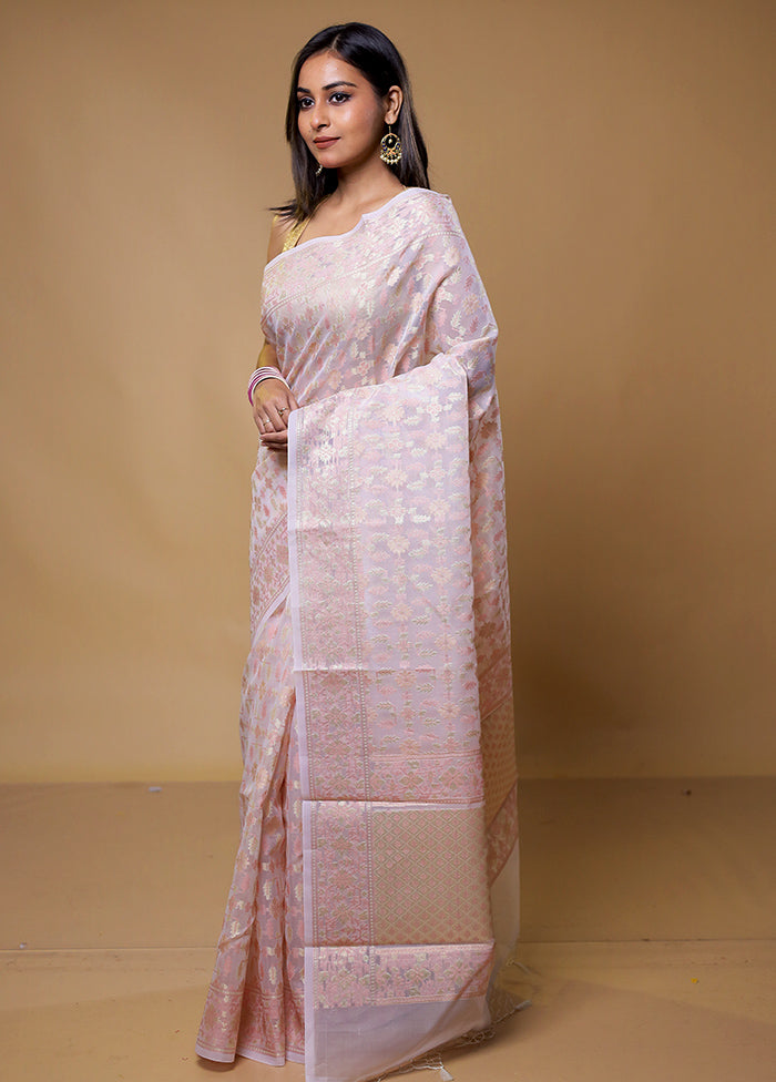 Pink Organza Saree With Blouse Piece