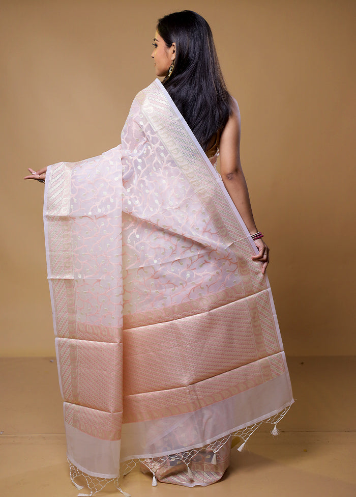 Pink Organza Saree With Blouse Piece