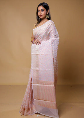 Pink Organza Saree With Blouse Piece