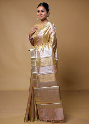 Golden Tissue Silk Saree With Blouse Piece