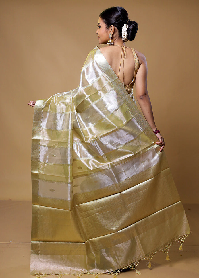 Golden Tissue Silk Saree With Blouse Piece