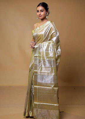 Golden Tissue Silk Saree With Blouse Piece