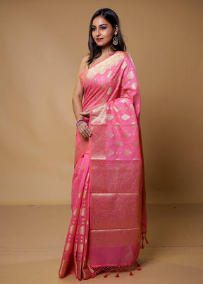 Pink Kota Cotton Saree With Blouse Piece