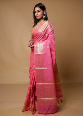 Pink Kota Cotton Saree With Blouse Piece