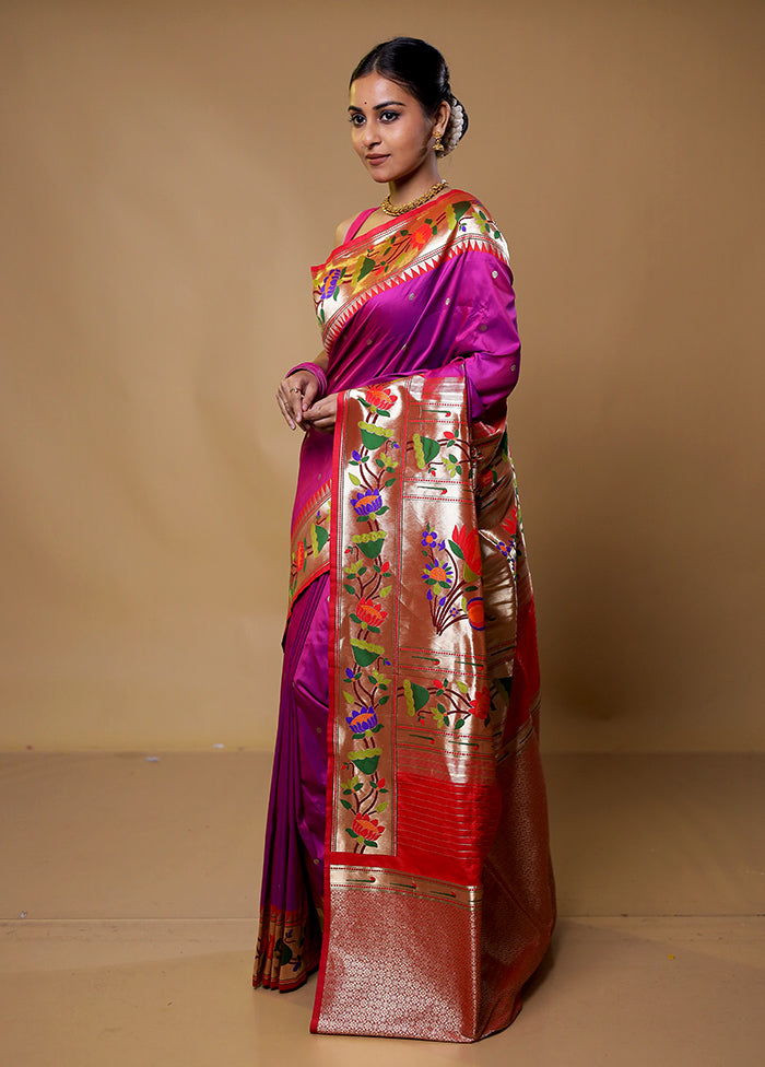 Pink Katan Silk Saree With Blouse Piece