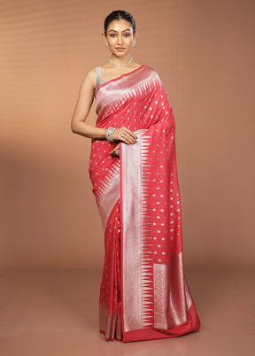 Red Georgette Saree With Blouse Piece