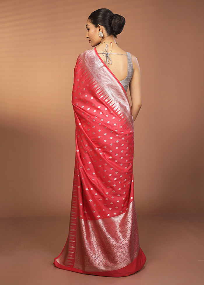 Red Georgette Saree With Blouse Piece