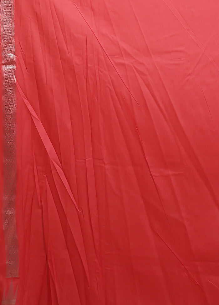 Red Georgette Saree With Blouse Piece