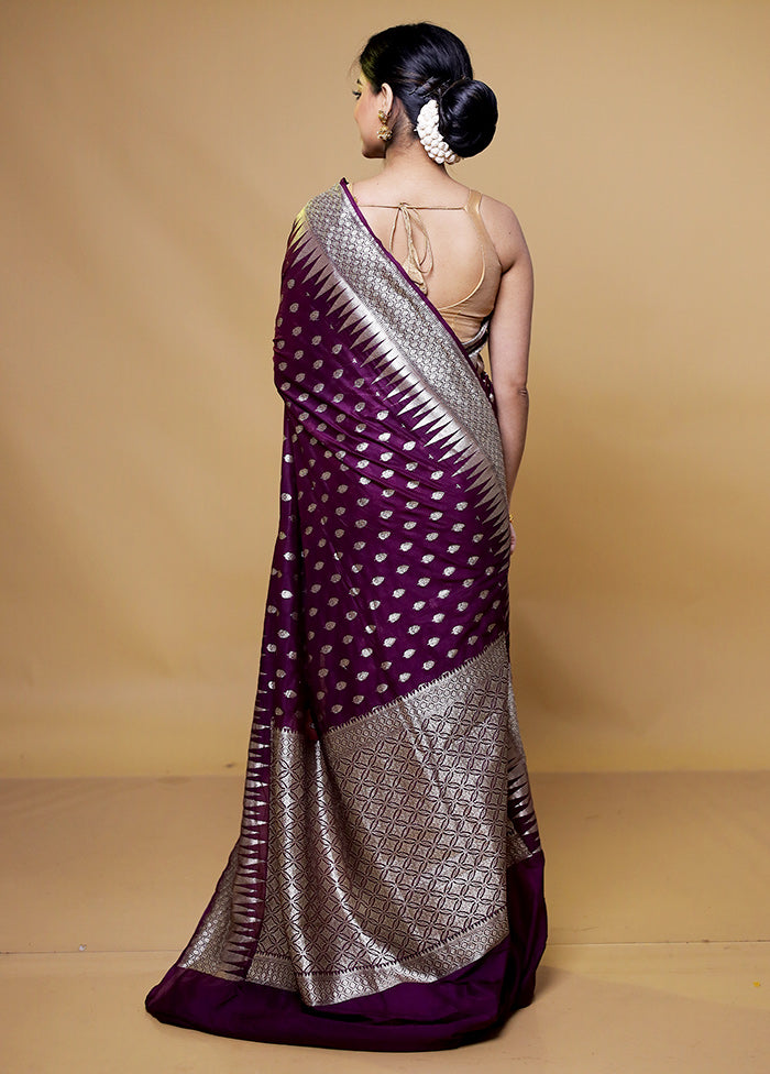 Purple Georgette Saree With Blouse Piece