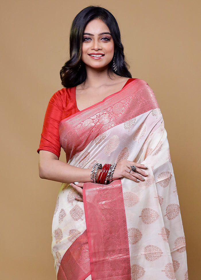 White Cotton Saree With Blouse Piece