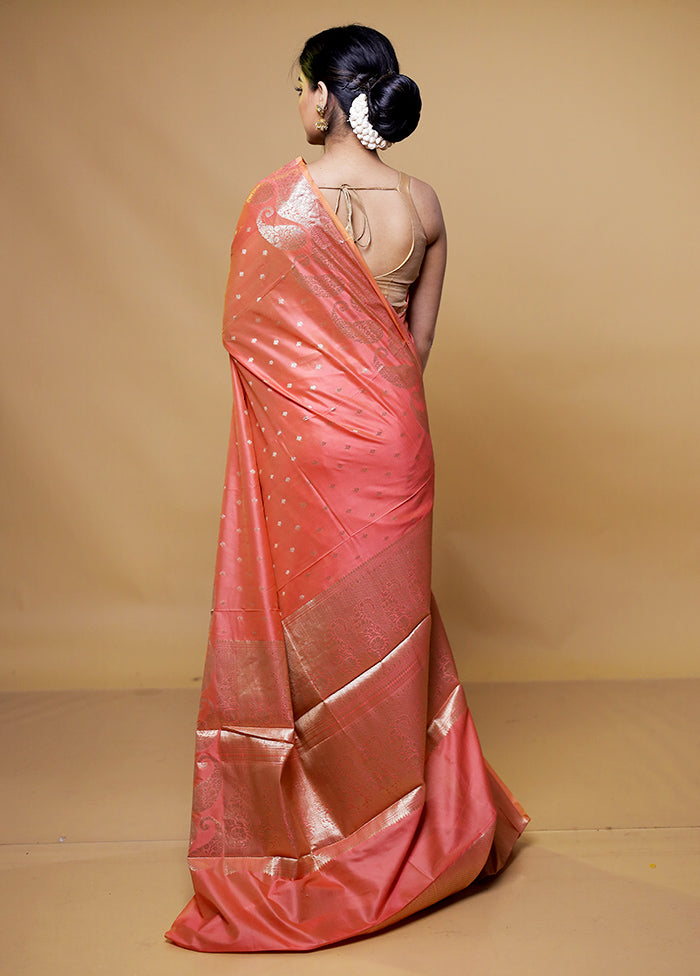 Pink Cotton Saree With Blouse Piece