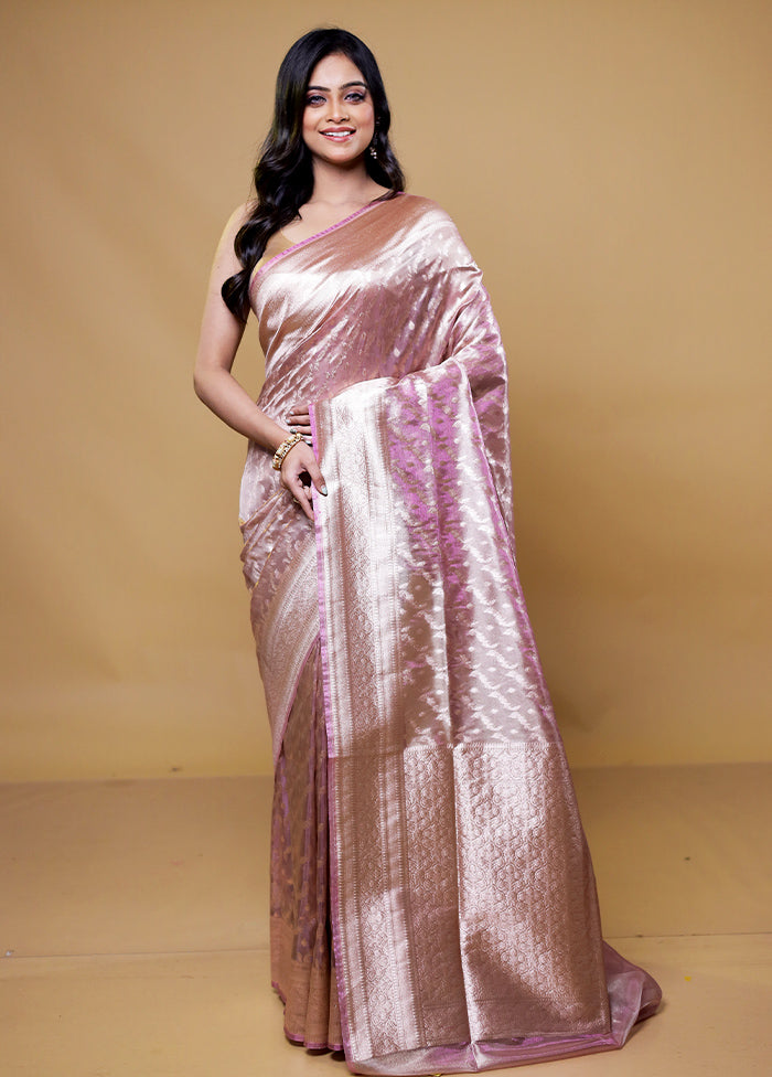 Purple Tissue Silk Saree With Blouse Piece