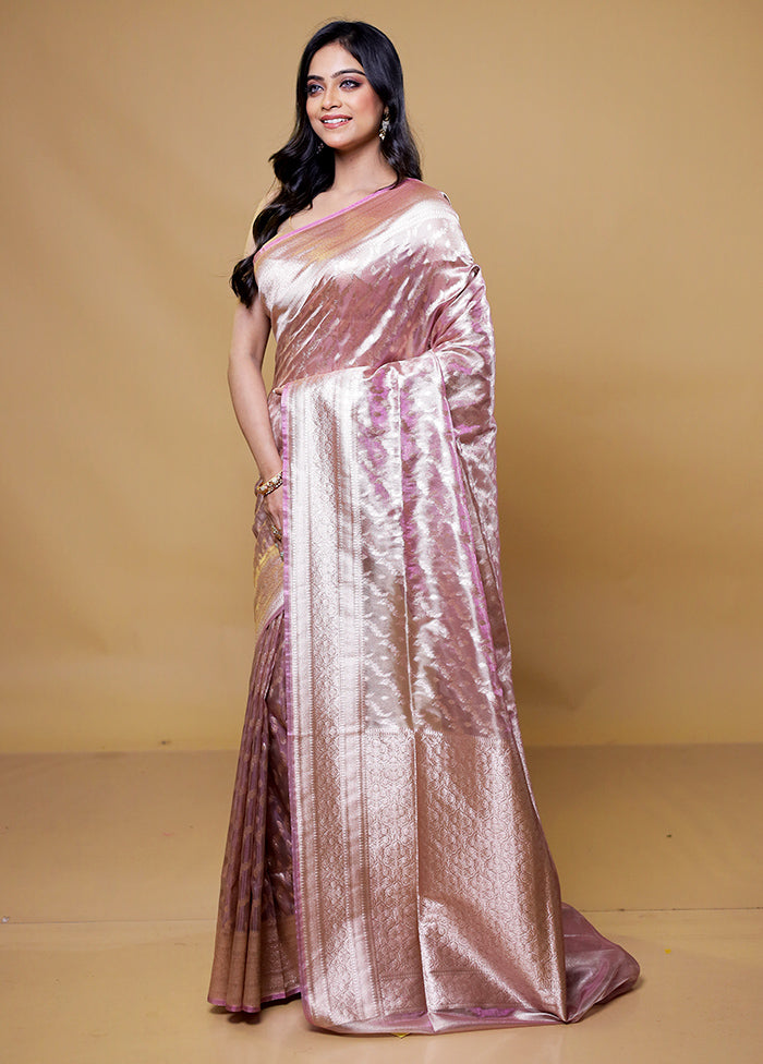 Purple Tissue Silk Saree With Blouse Piece