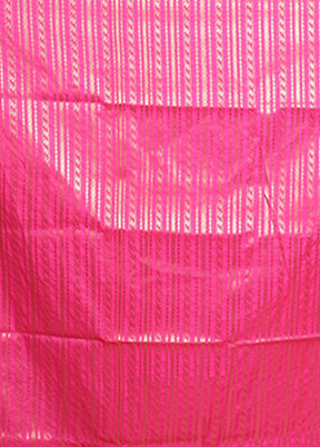 Pink Banarasi Silk Saree With Blouse Piece