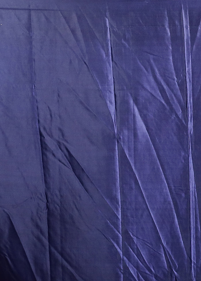 Blue Dupion Silk Saree With Blouse Piece