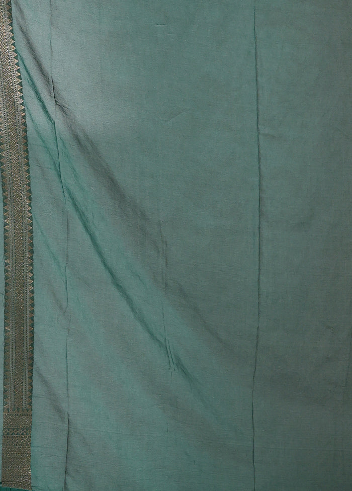 Green Georgette Saree With Blouse Piece