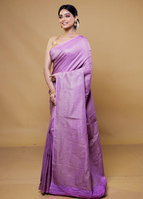 Purple Georgette Saree With Blouse Piece