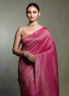 Pink Georgette Saree With Blouse Piece