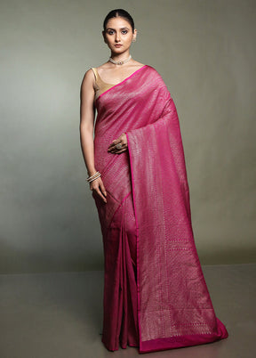Pink Georgette Saree With Blouse Piece