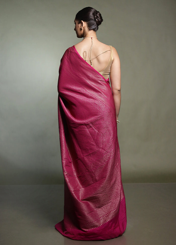 Pink Georgette Saree With Blouse Piece