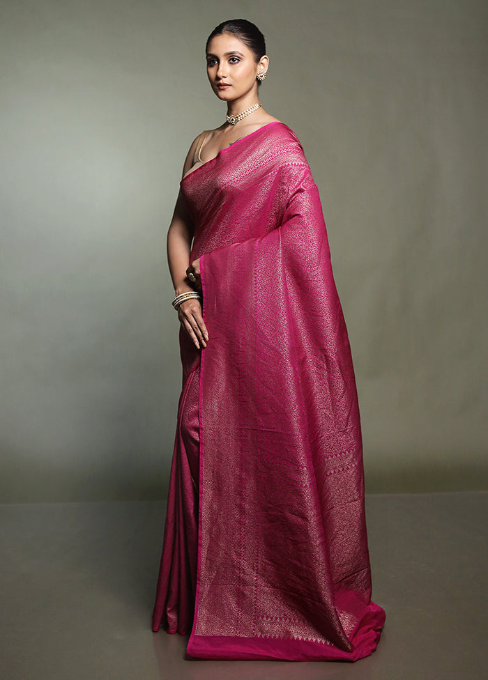 Pink Georgette Saree With Blouse Piece