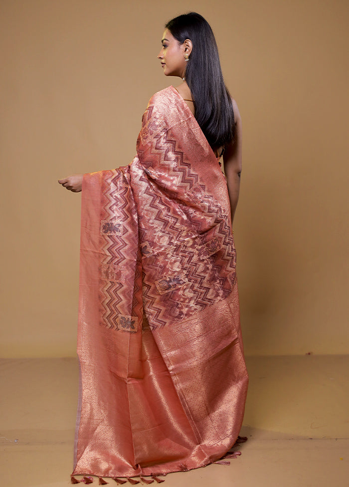 Pink Organza Saree With Blouse Piece