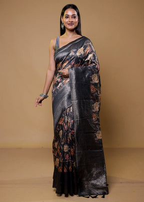 Grey Organza Saree With Blouse Piece