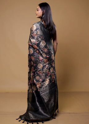 Grey Organza Saree With Blouse Piece