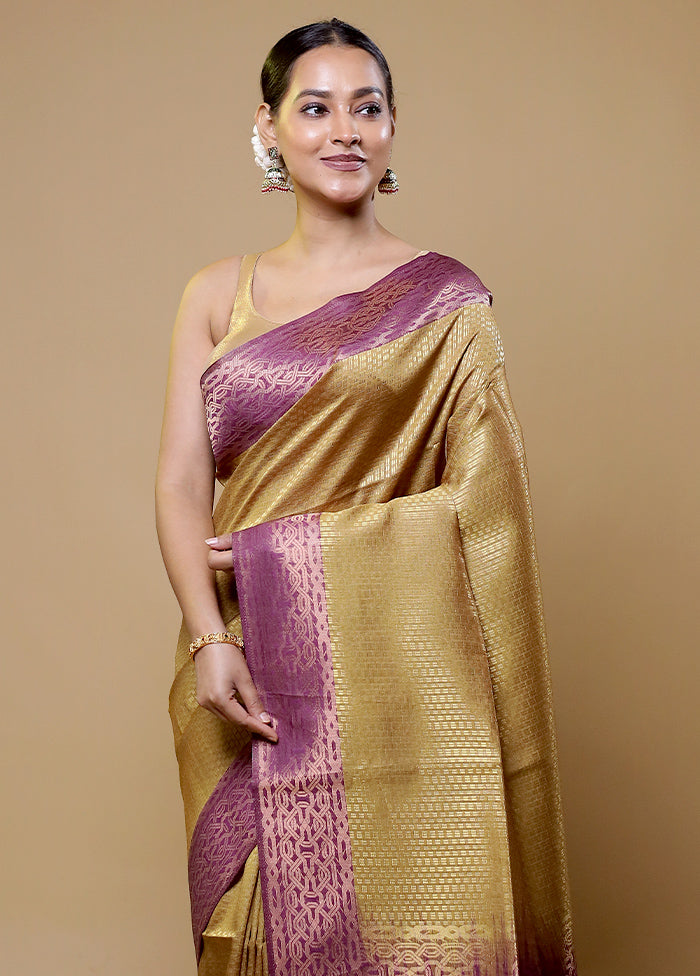 Cream Dupion Silk Saree With Blouse Piece