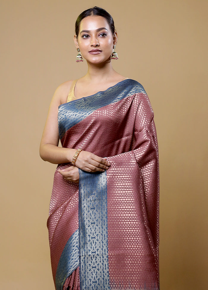 Pink Dupion Silk Saree With Blouse Piece