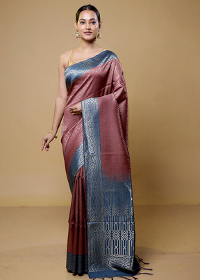 Pink Dupion Silk Saree With Blouse Piece