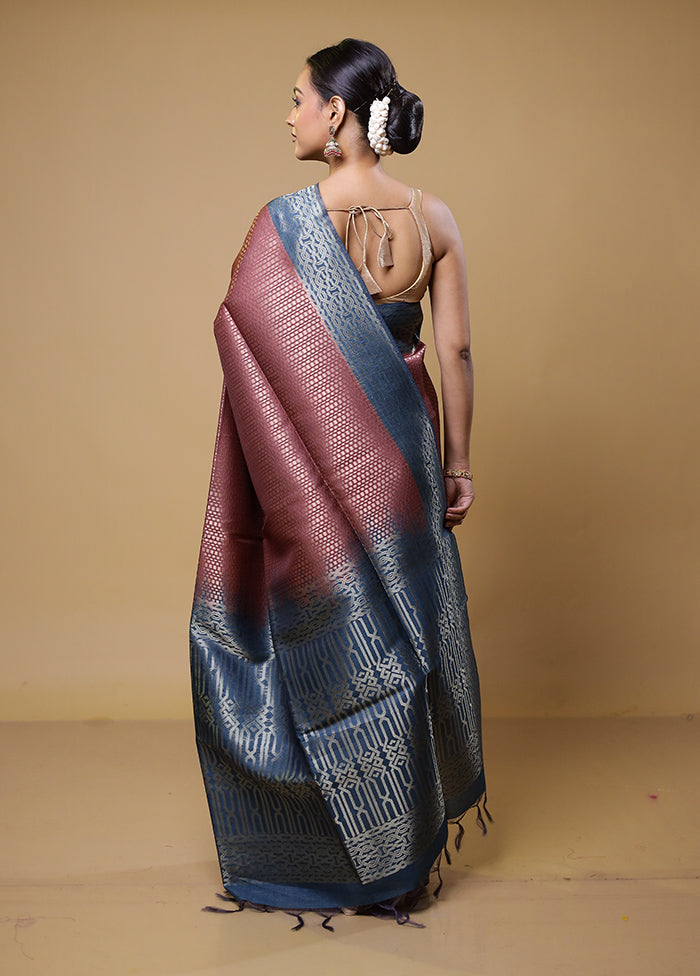 Pink Dupion Silk Saree With Blouse Piece