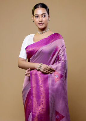 Pink Dupion Silk Saree With Blouse Piece