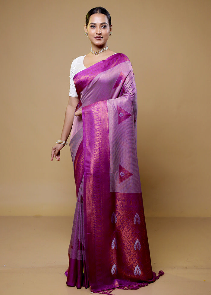 Pink Dupion Silk Saree With Blouse Piece