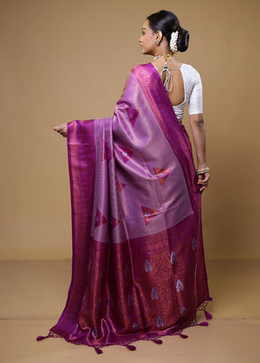 Pink Dupion Silk Saree With Blouse Piece