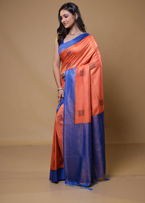 Pink Dupion Silk Saree With Blouse Piece