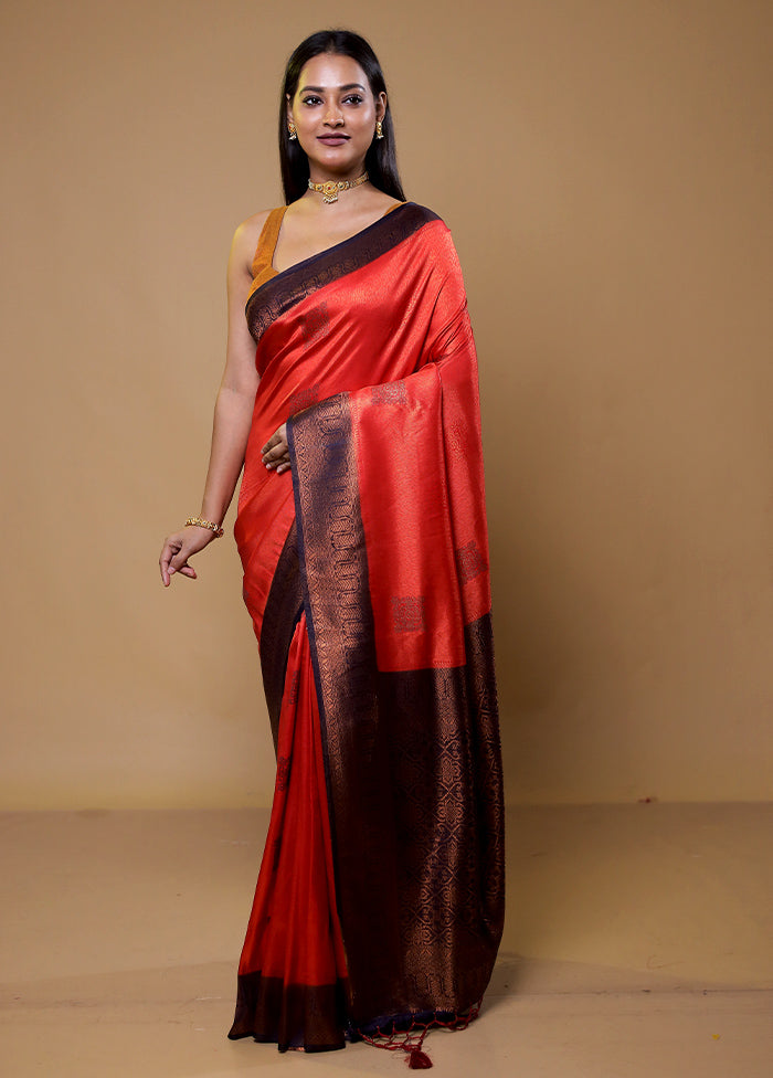 Pink Dupion Silk Saree With Blouse Piece