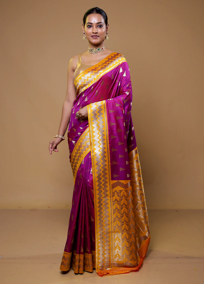 Pink Dupion Silk Saree With Blouse Piece