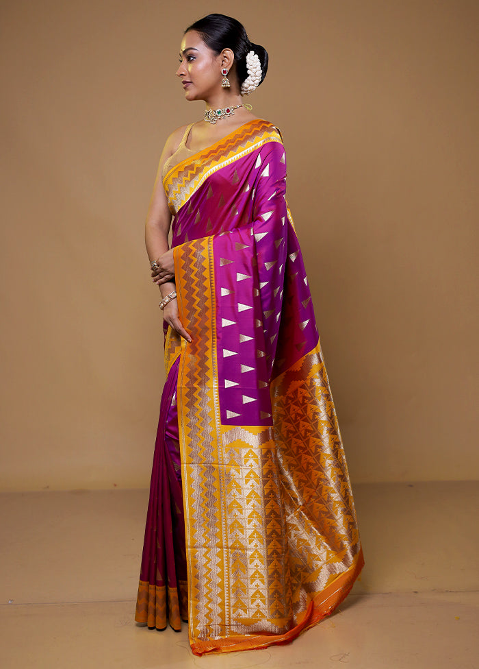 Pink Dupion Silk Saree With Blouse Piece