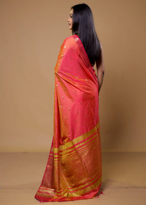 Pink Dupion Silk Saree With Blouse Piece