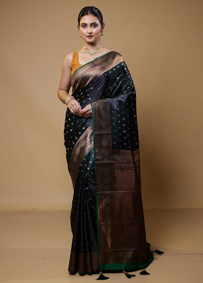 Green Dupion Silk Saree With Blouse Piece