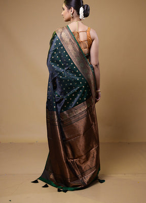 Green Dupion Silk Saree With Blouse Piece