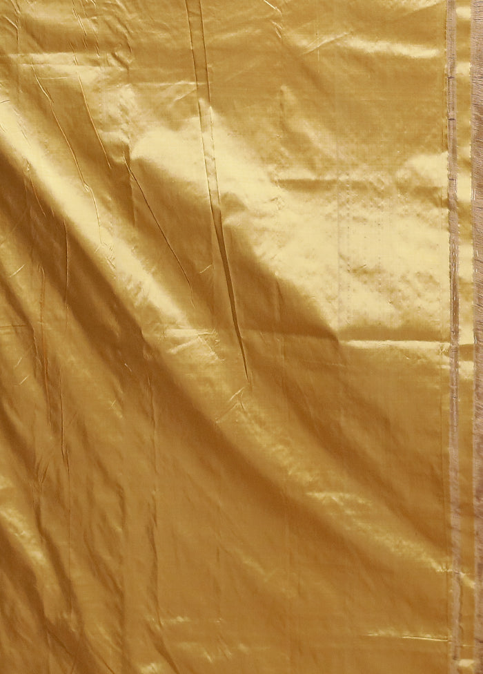 Cream Handloom Assam Pure Silk Saree With Blouse Piece