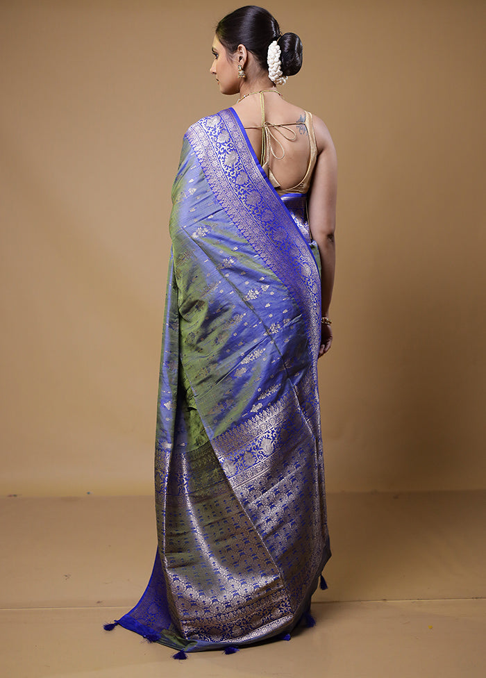 Purple Dupion Silk Saree With Blouse Piece