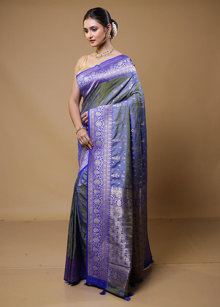 Purple Dupion Silk Saree With Blouse Piece