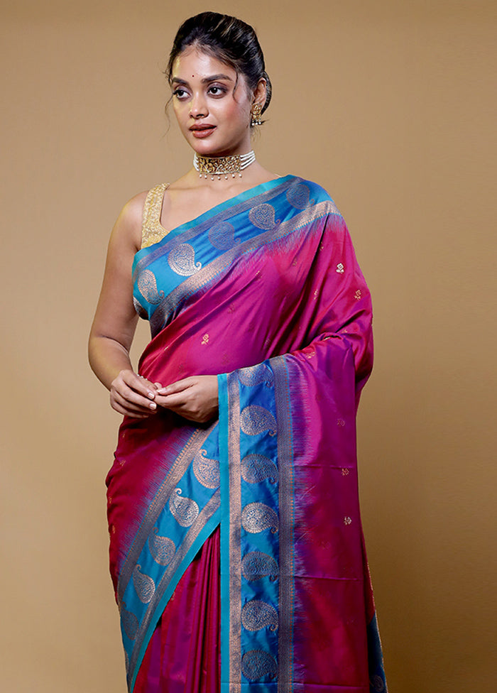 Pink Dupion Silk Saree With Blouse Piece