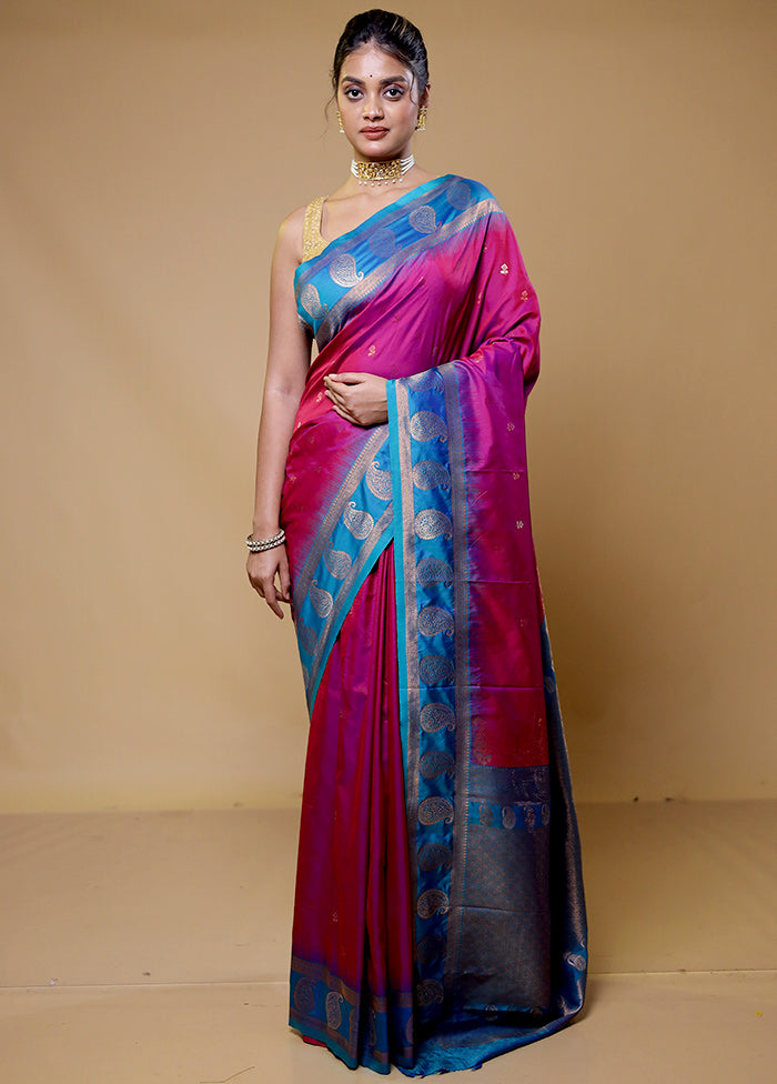 Pink Dupion Silk Saree With Blouse Piece